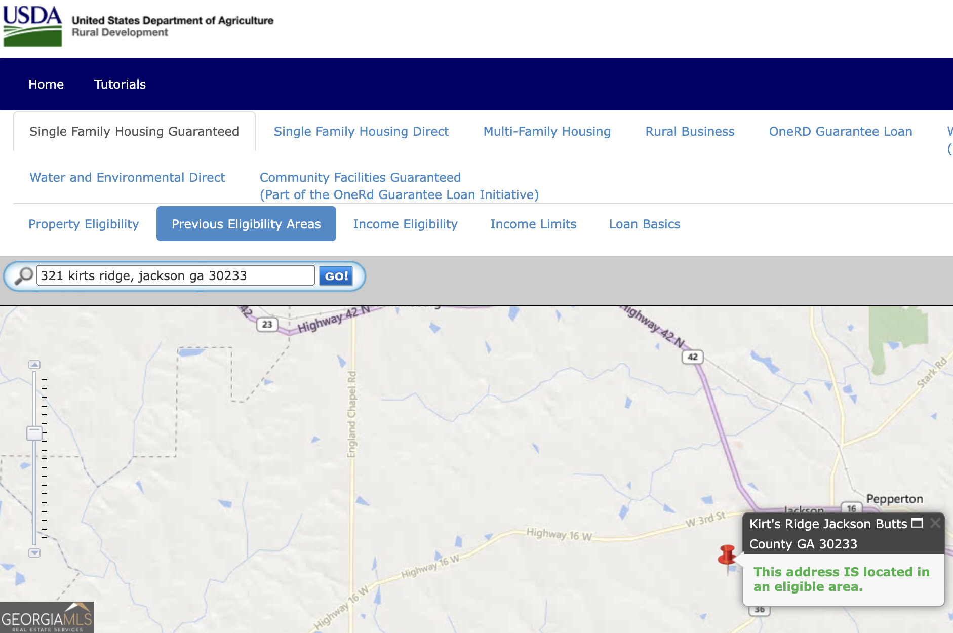321 Kirt's Ridge Jackson, GA 30233 - Photo 51 of 57 USDA Eligible area confirmation map
