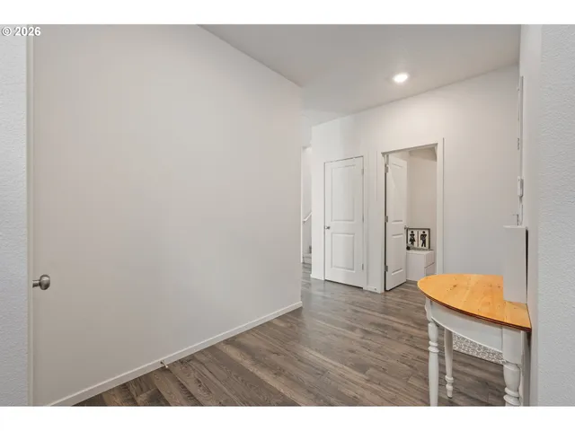 a view of kitchen with wooden floor