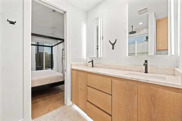 a bathroom with a shower