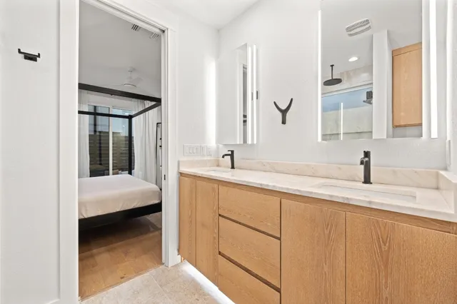 a bathroom with a shower