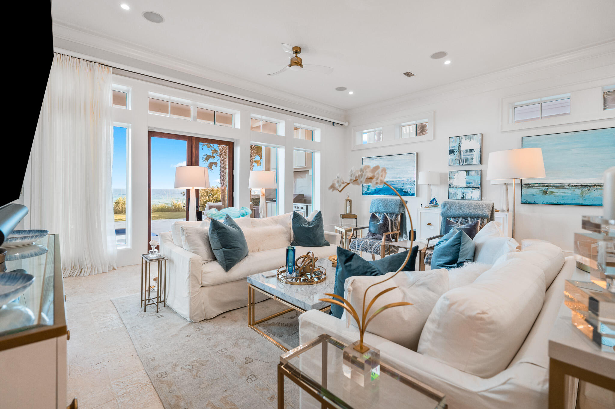 756 Blue Mountain Road Santa Rosa Beach, FL 32459 - Photo 22 of 86 a living room with furniture and a large window