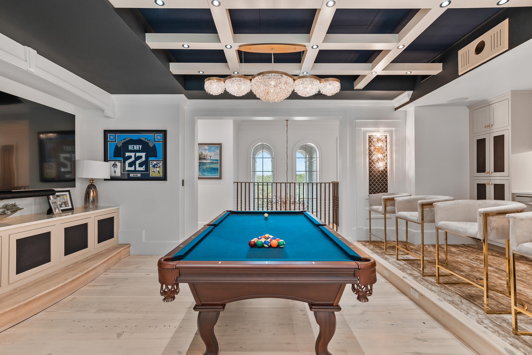 756 Blue Mountain Road Santa Rosa Beach, FL 32459 - Photo 27 of 86 a room with furniture pool table and flat screen tv