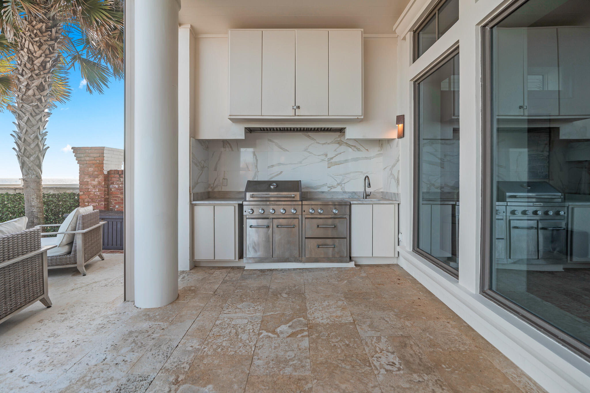 756 Blue Mountain Road Santa Rosa Beach, FL 32459 - Photo 67 of 86 a kitchen with stainless steel appliances granite countertop a refrigerator and a stove