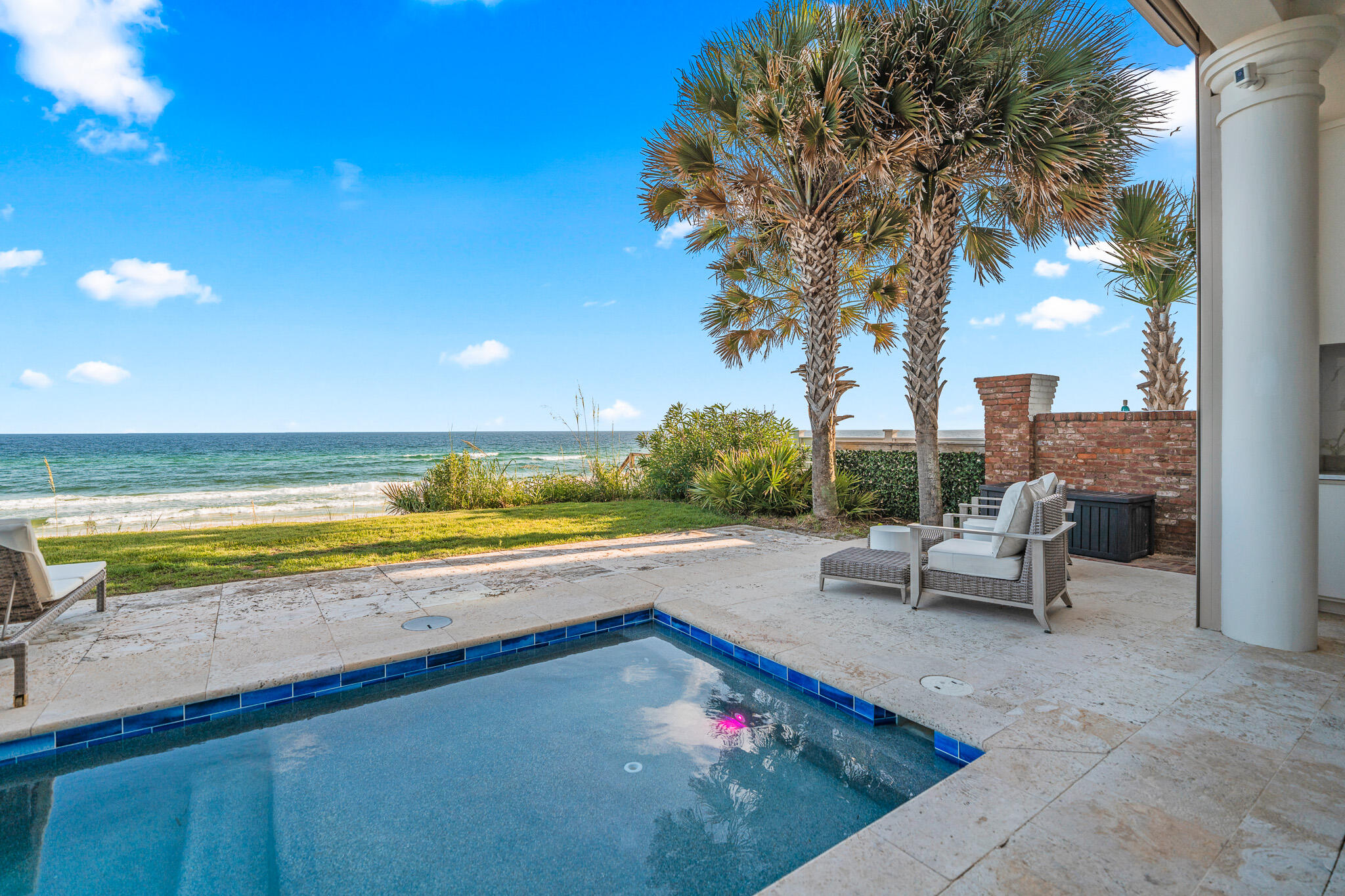 756 Blue Mountain Road Santa Rosa Beach, FL 32459 - Photo 68 of 86 a view of swimming pool with outdoor seating and plants