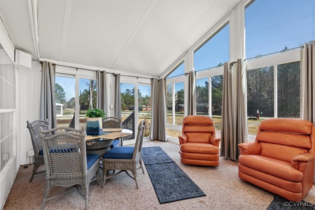 18436 Wakefield Road Courtland, VA 23837 - Photo 3 of 50 Sunroom / solarium with carpet floors, lofted ceil