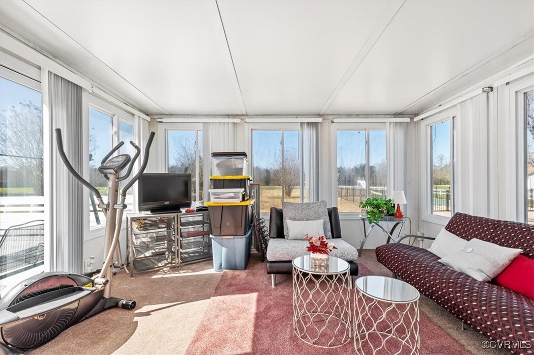 18436 Wakefield Road Courtland, VA 23837 - Photo 33 of 50 Sunroom with carpet and a healthy amount of sunlig
