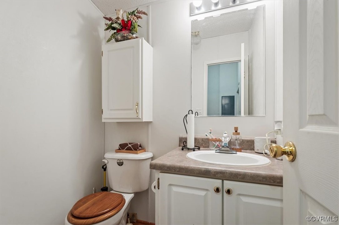 18436 Wakefield Road Courtland, VA 23837 - Photo 42 of 50 Bathroom featuring toilet, vanity, and a textured