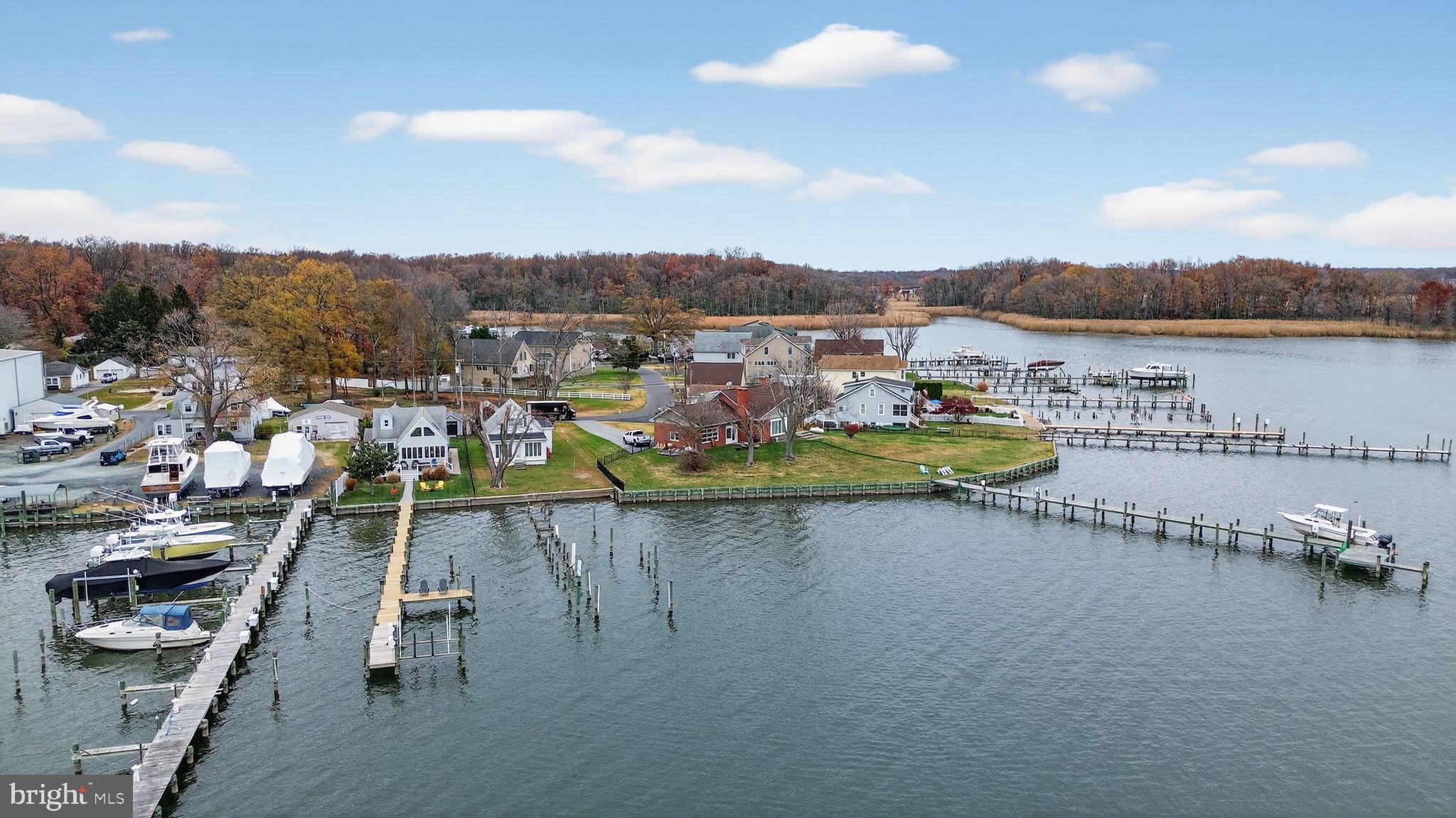 920 Seneca Park Road Middle River, MD 21220 - Photo 23 of 60 an aerial view of a house with a garden and lake view