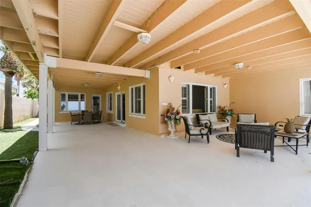 a view of an ocean from a floor