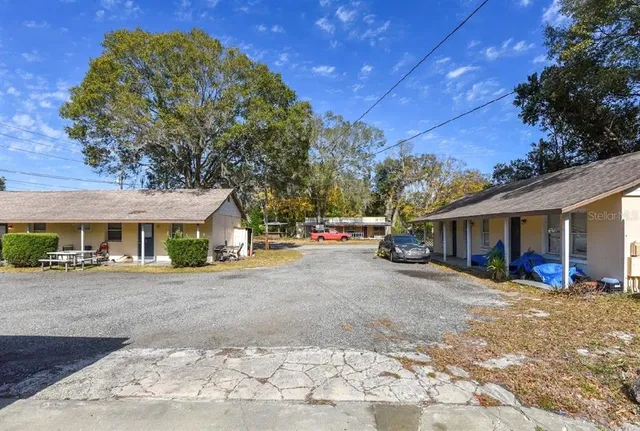 a view of a house with a patio