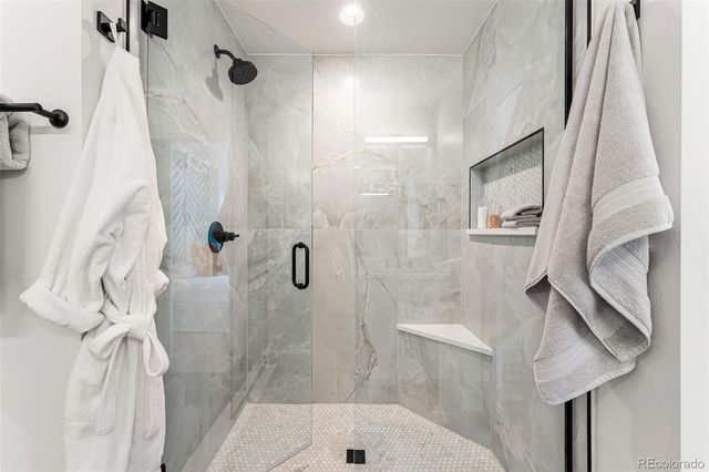 a bathroom with a shower