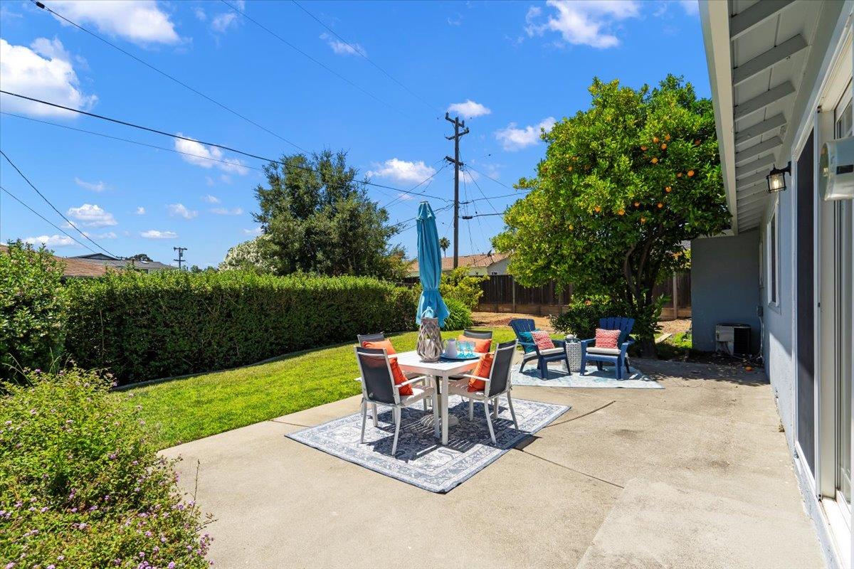 1470 Inskip Drive Campbell, CA 95008 - Photo 32 of 43 a view of a patio with a table and chairs