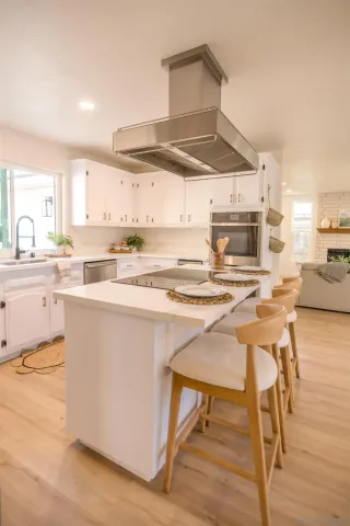a view of a room with a potted plant