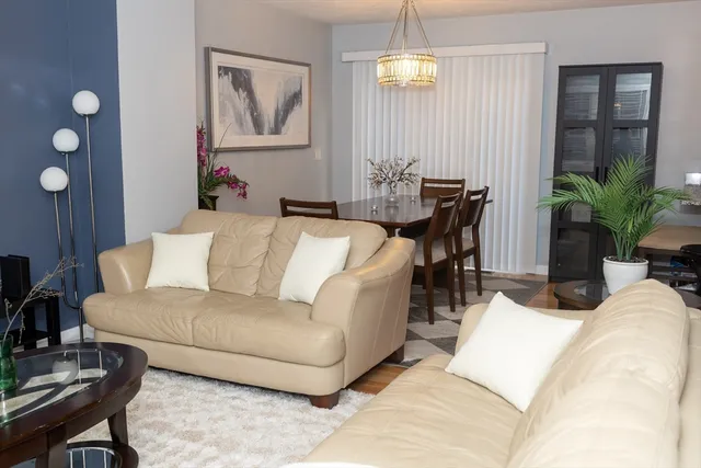 a living room with furniture flowerpot and window