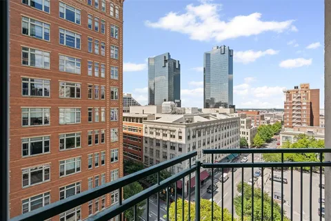 a view of building from balcony