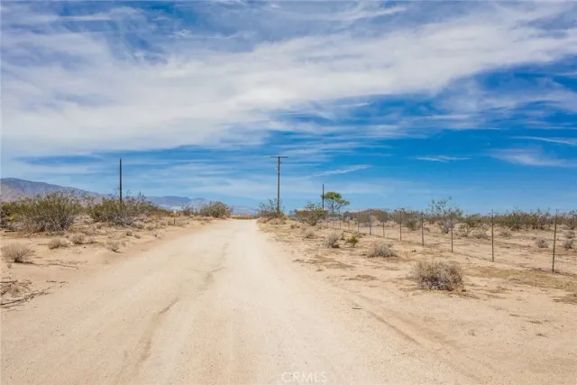a view of yard with wooden fence