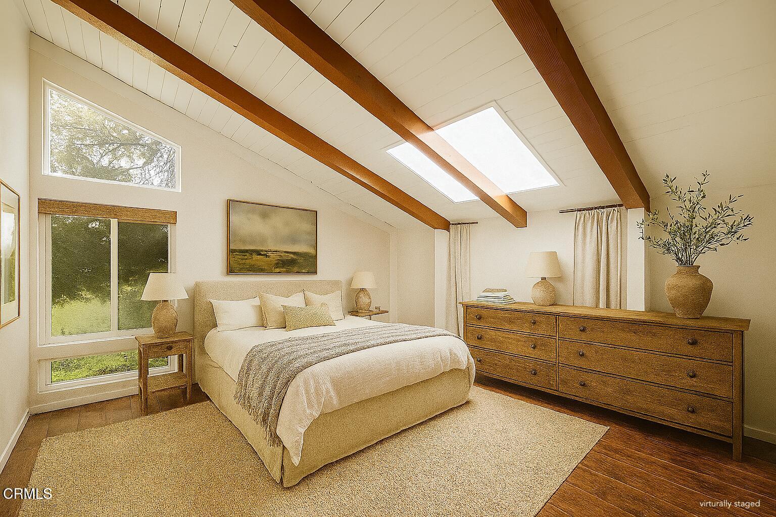 2851 Tapadero Road Solvang, CA 93463 - Photo 16 of 38 a bedroom with a large bed and large windows