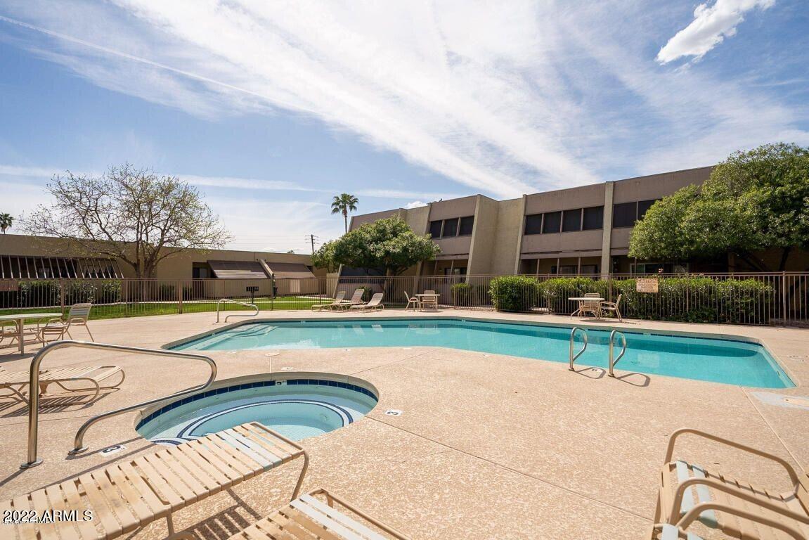 626 West 14th Street Tempe, AZ 85281 - Photo 26 of 27 a view of swimming pool with seating area and small yard in back