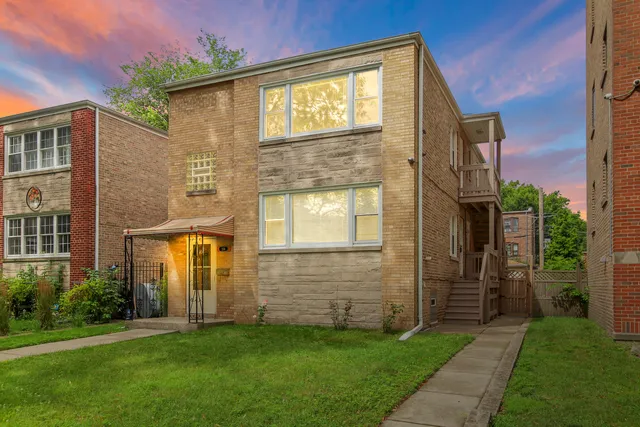 a brick building with a large windows