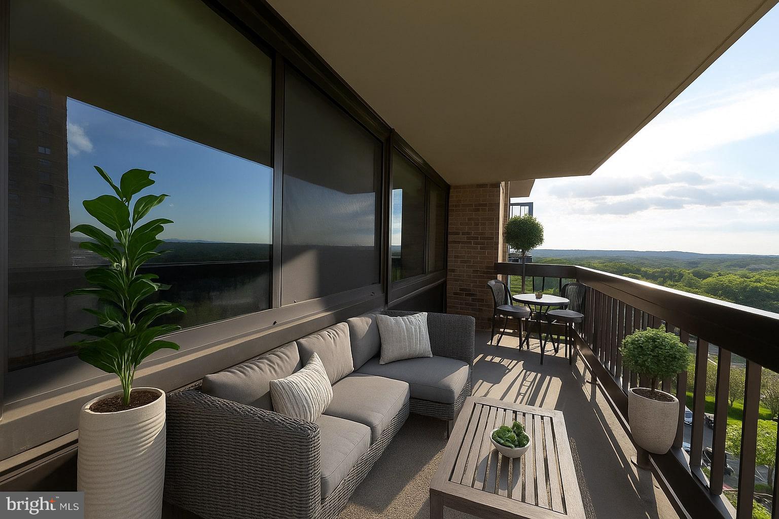 5501 Seminary Road, Unit 1113S Falls Church, VA 22041 - Photo 29 of 43 a balcony with furniture and potted plants