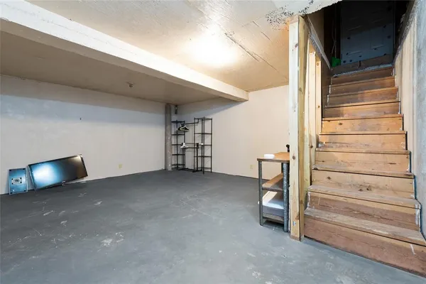 a view of a yard with an ocean view