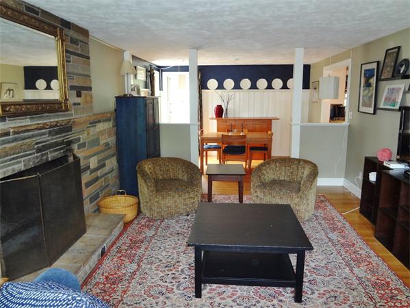 27 Birch Road Natick, MA 01760 - Photo 4 of 16 a living room with furniture a rug and a fireplace