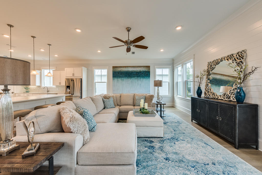 20 Prominence Square Inlet Beach Inlet Beach, FL 32461 - Photo 19 of 53 a living room with furniture kitchen view and a wooden floor