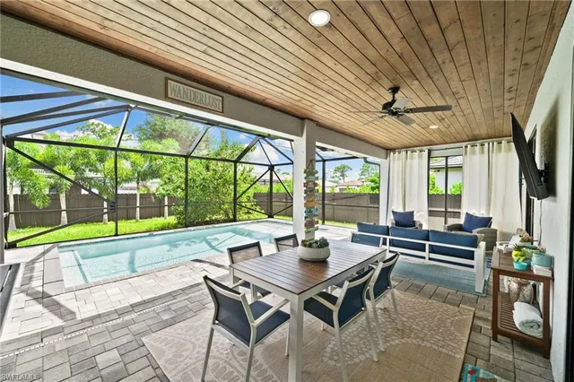 a outdoor space with furniture