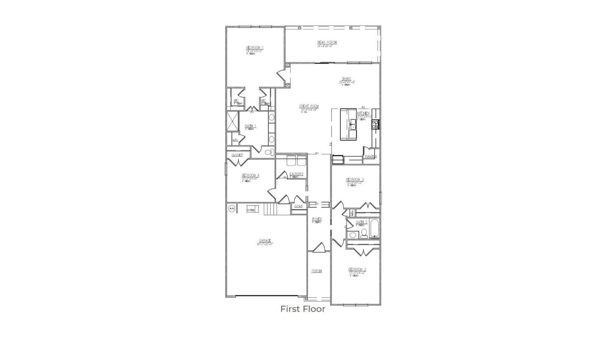 129 Morning View Way Moncks Corner, SC 29461 - Photo 12 of 12 Litchfield Floorplan Kitfield