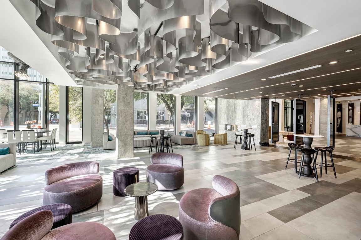 1211 Caroline Street, Unit 1501 Houston, TX 77002 - Photo 24 of 40 Additional view of the Marlowe Condo Complex lobby showcasing its contemporary design and inviting atmosphere.