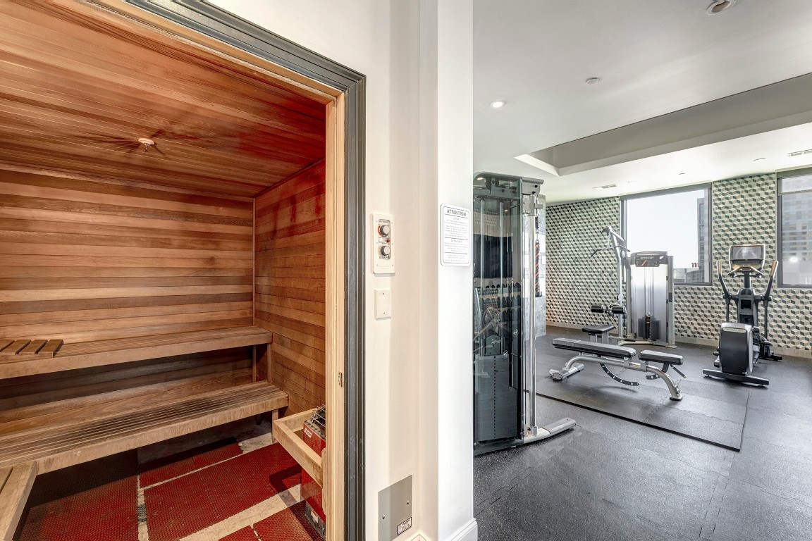 1211 Caroline Street, Unit 1501 Houston, TX 77002 - Photo 35 of 40 Sauna located within the Marlowe Condo Complex gym.