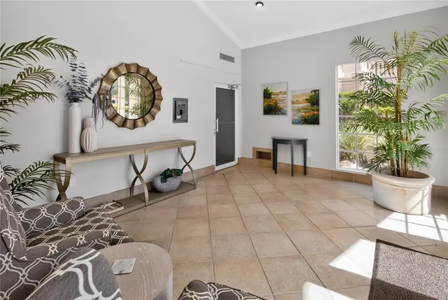 a view of swimming pool from a outdoor space