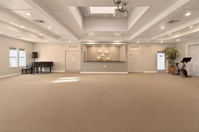 a view of a room with stainless steel appliances