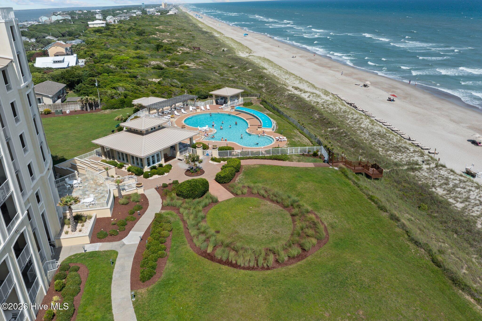 1435 Salter Path Road, Unit K3 Indian Beach, NC 28512 - Photo 2 of 22 Aerial Shot of Pool Area