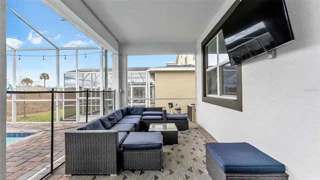 a bathroom with double sink and a mirror