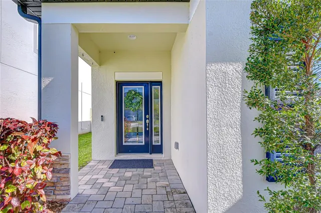 a view of a entryway door front of house