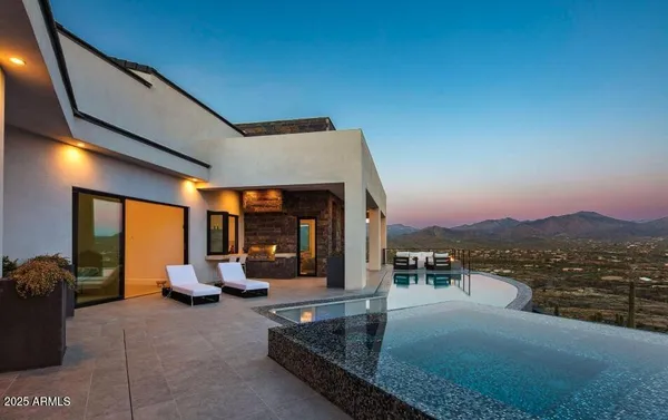 a view of a terrace with couches and a table