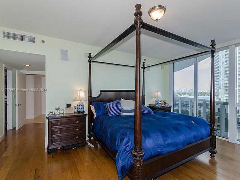 400 Alton Road, Unit 1011 Miami Beach, FL 33139 - Photo 8 of 13 a bedroom with a bed window and a table