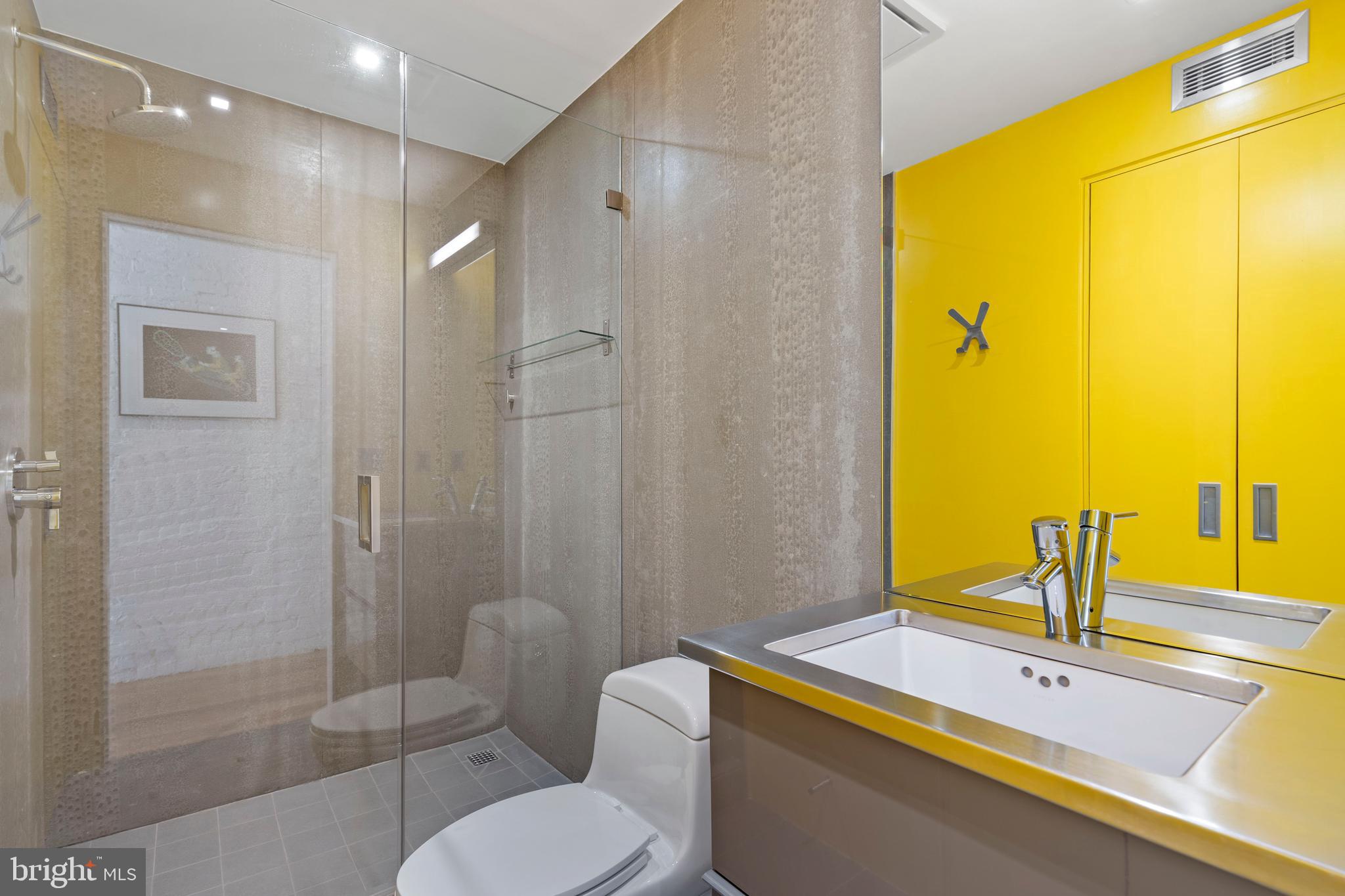 633 E Street Southeast Washington, DC 20003 - Photo 32 of 52 a bathroom with a sink mirror toilet and shower