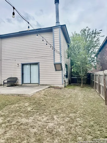 a view of backyard of house