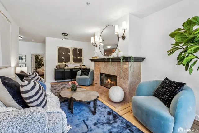 a view of livingroom with furniture and wooden floor