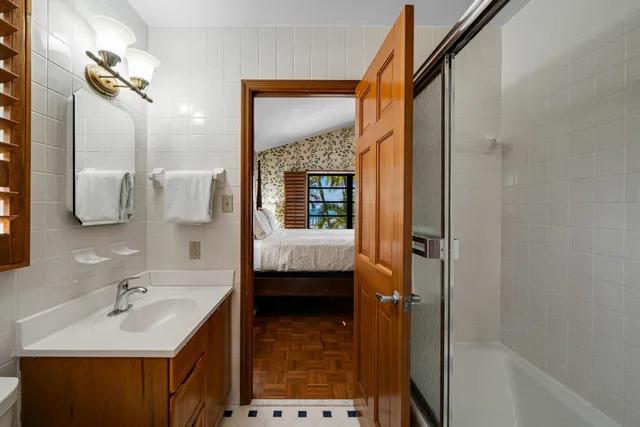 a living room with furniture and a couch