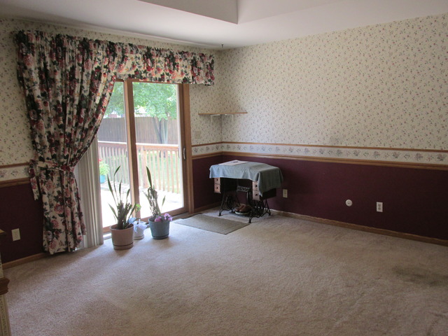 708 South Cooper Road New Lenox, IL 60451 - Photo 7 of 24 a view of an empty room with a fireplace and a large window