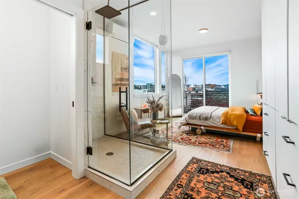 a room with a couch and a table