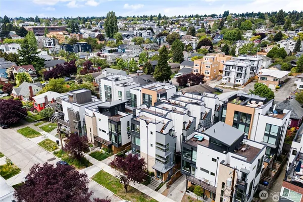 an aerial view of a city