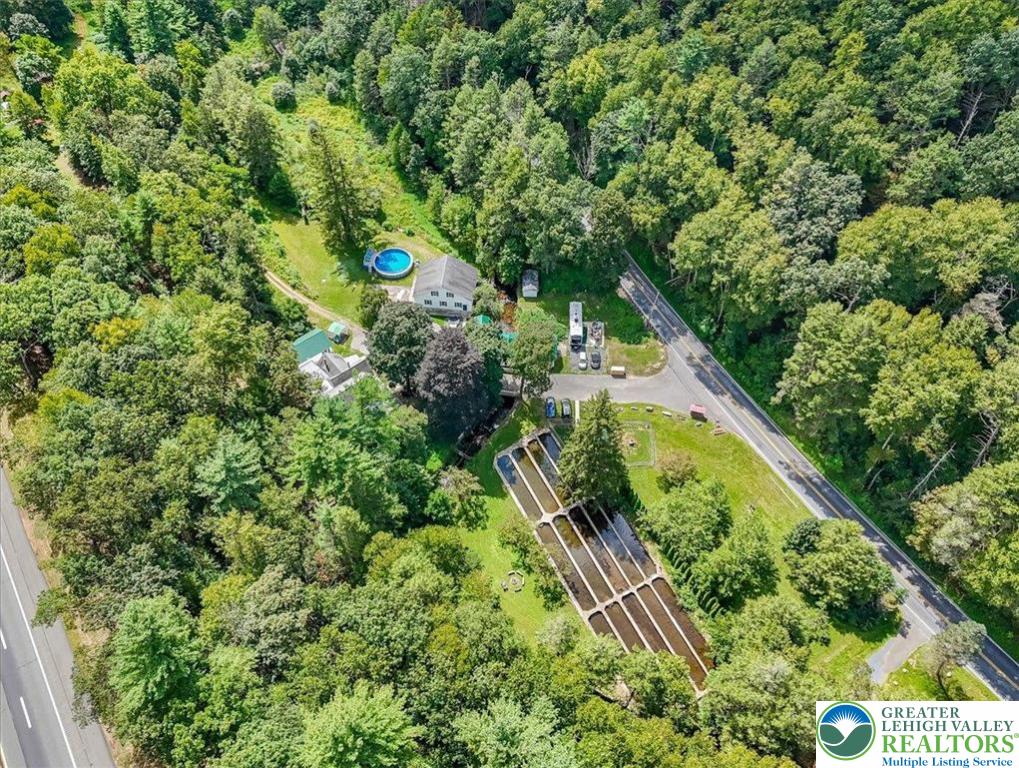 3585 Fairyland Road Lehighton, PA 18235 - Photo 55 of 67 an aerial view of residential houses with outdoor space and trees