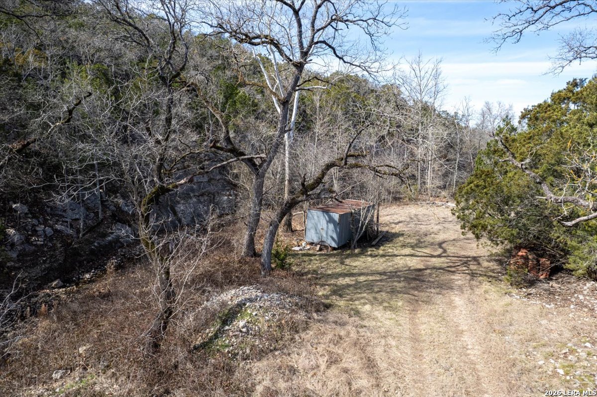 2633 Jackson Creek Road Medina, TX 78055 - Photo 25 of 27 a view of a backyard with large trees