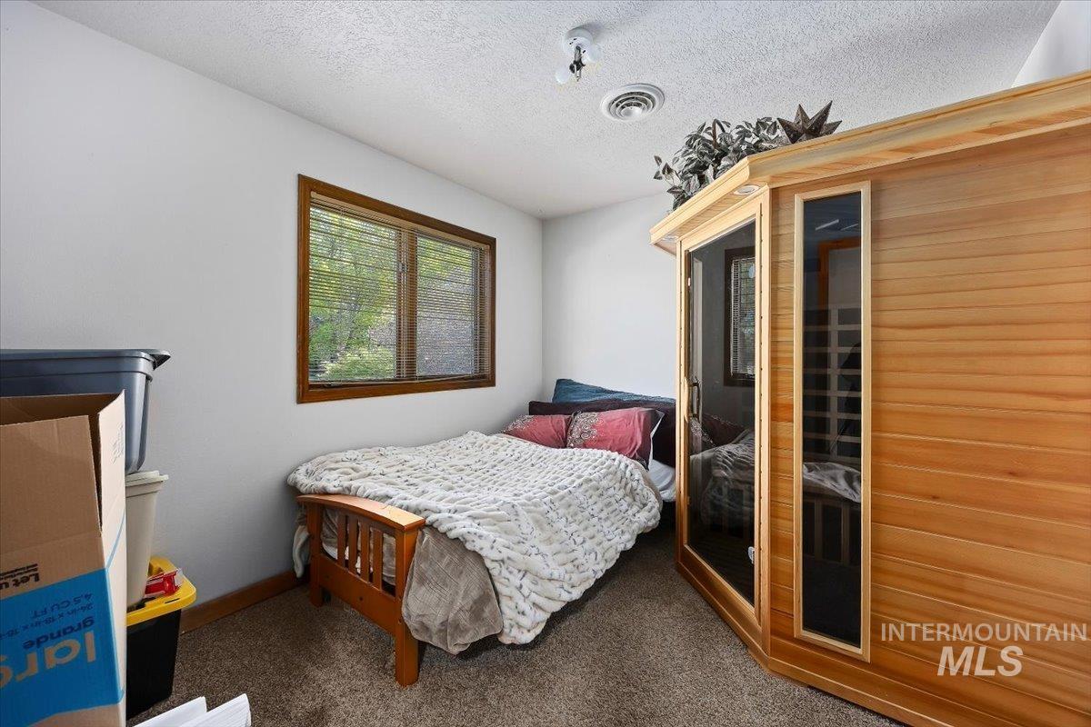 956 Bitterroot Place Twin Falls, ID 83301 - Photo 25 of 48 Carpeted room with a wooden window frame, textured ceiling, and an integrated ceiling vent