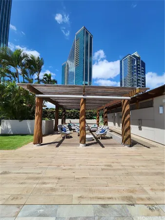 a view of outdoor space with seating space