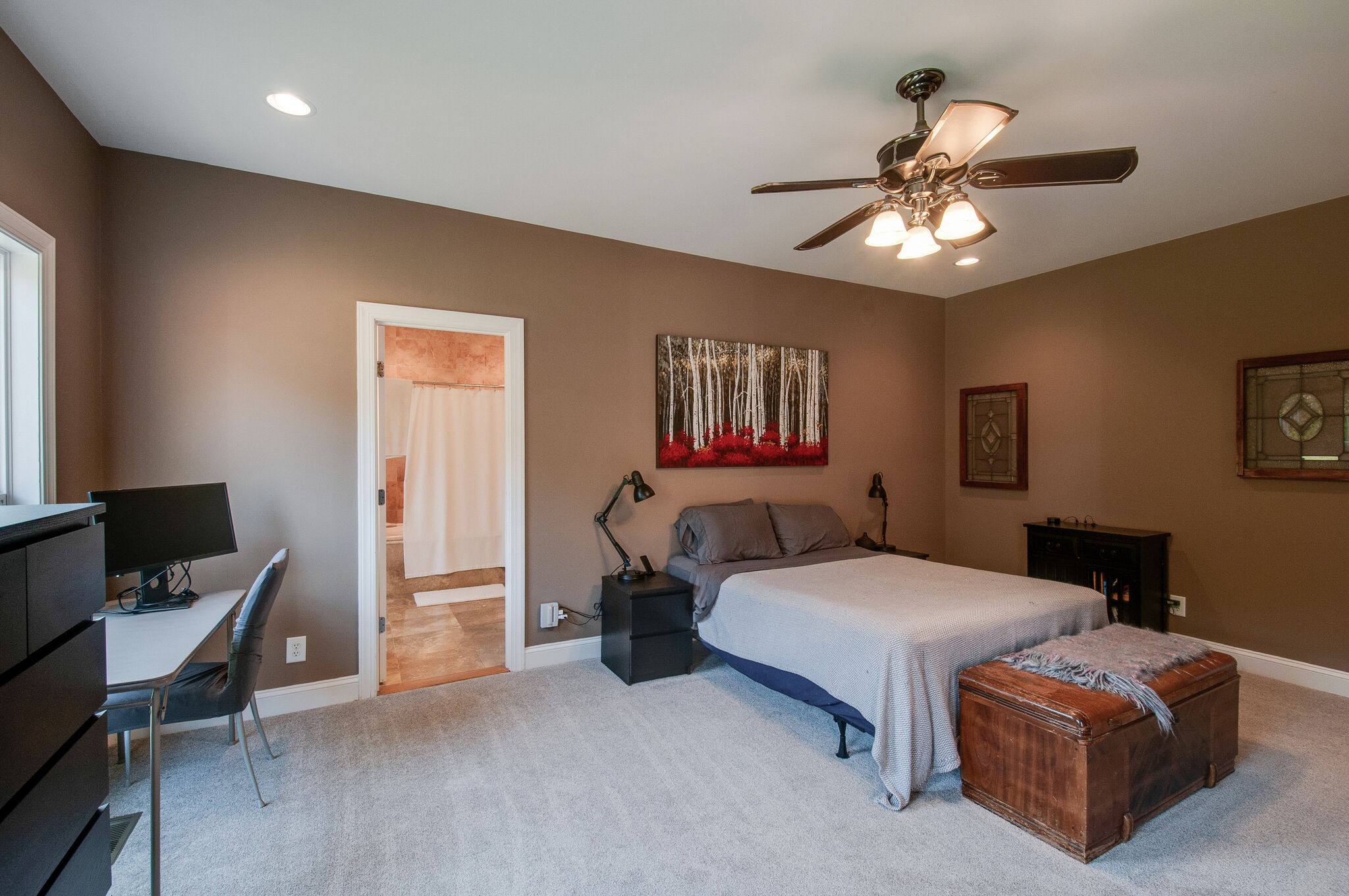 200 Ridgewater Way Mount Juliet, TN 37122 - Photo 19 of 37 a bedroom with a bed and a chandelier
